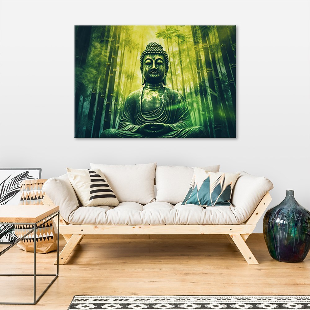 Emaga Obraz na płótnie, Budda i bambusy zen - 60x40